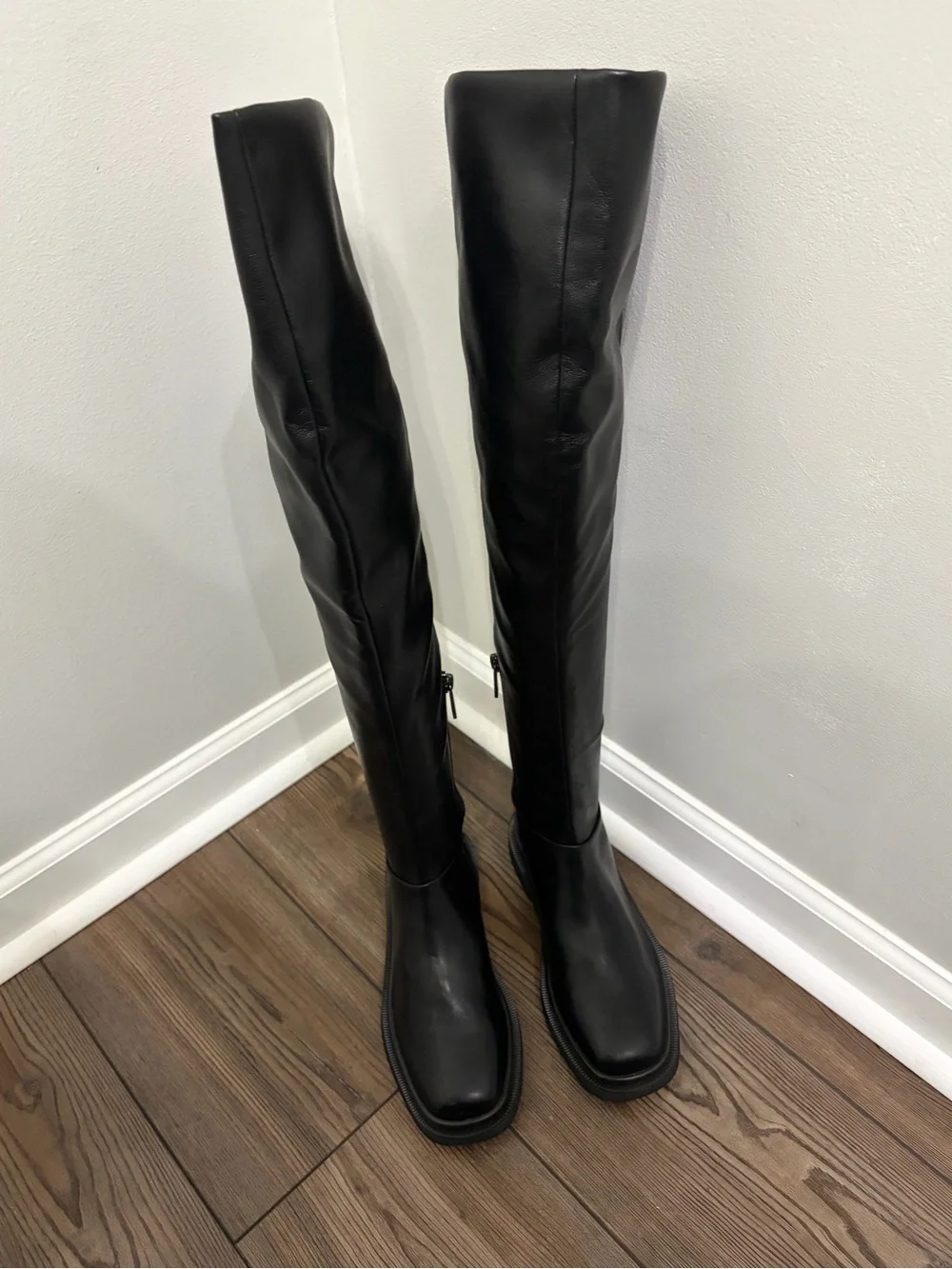 Franco Sarto Black Over-the-Knee Stretch Boots